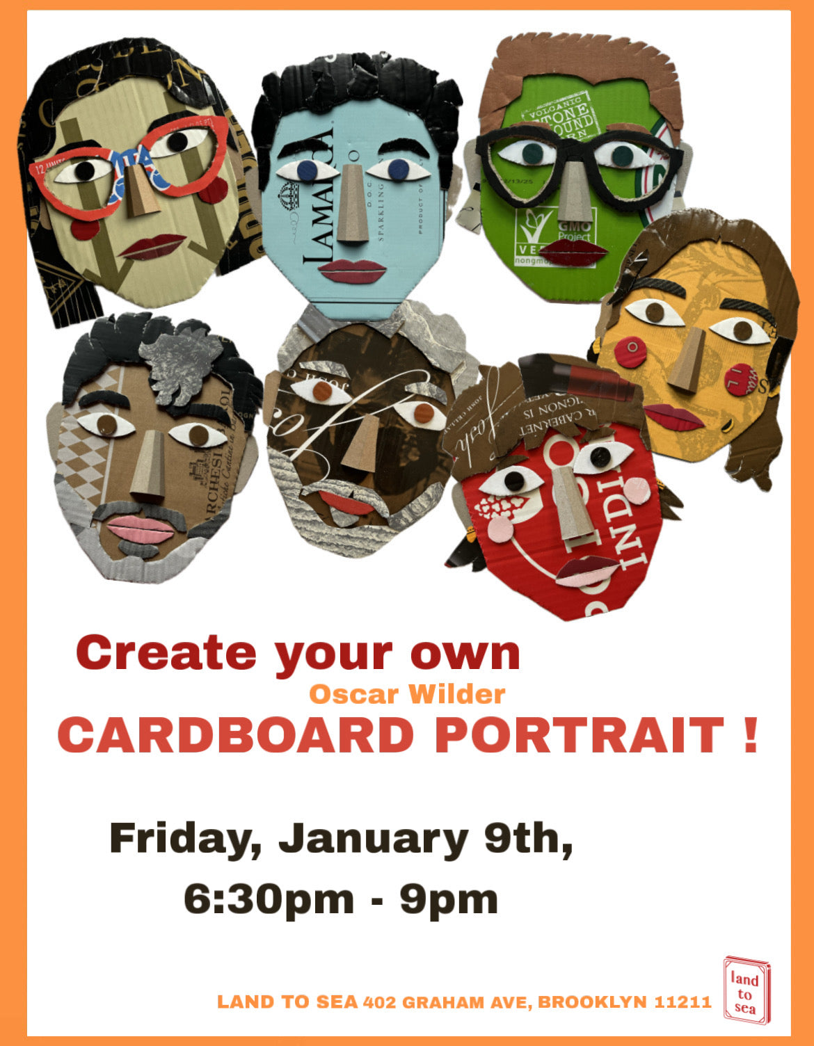 Cardboard Portrait Making Workshop w. Oscar Wilder